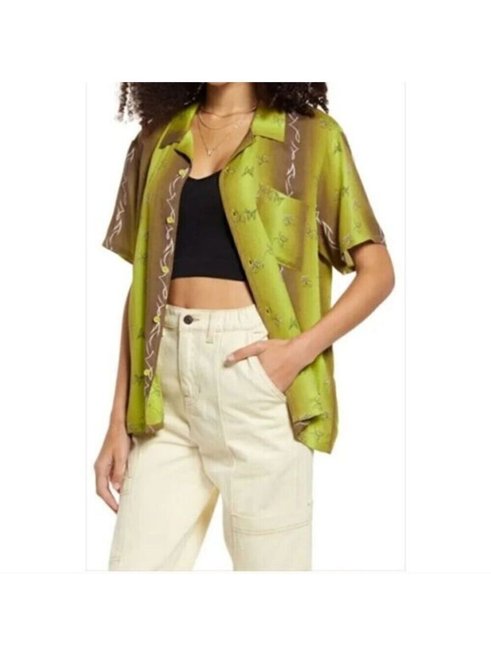 B.P. Be Pround Green Tattoo Butterfly Shirt
